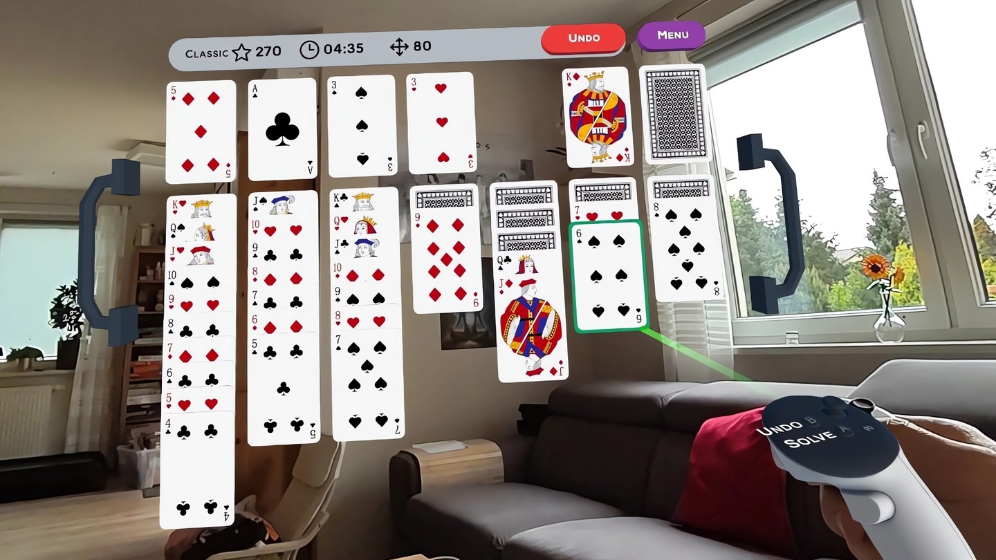 #3. Solitaire VR (Meta) بواسطة: EVG Publishing
