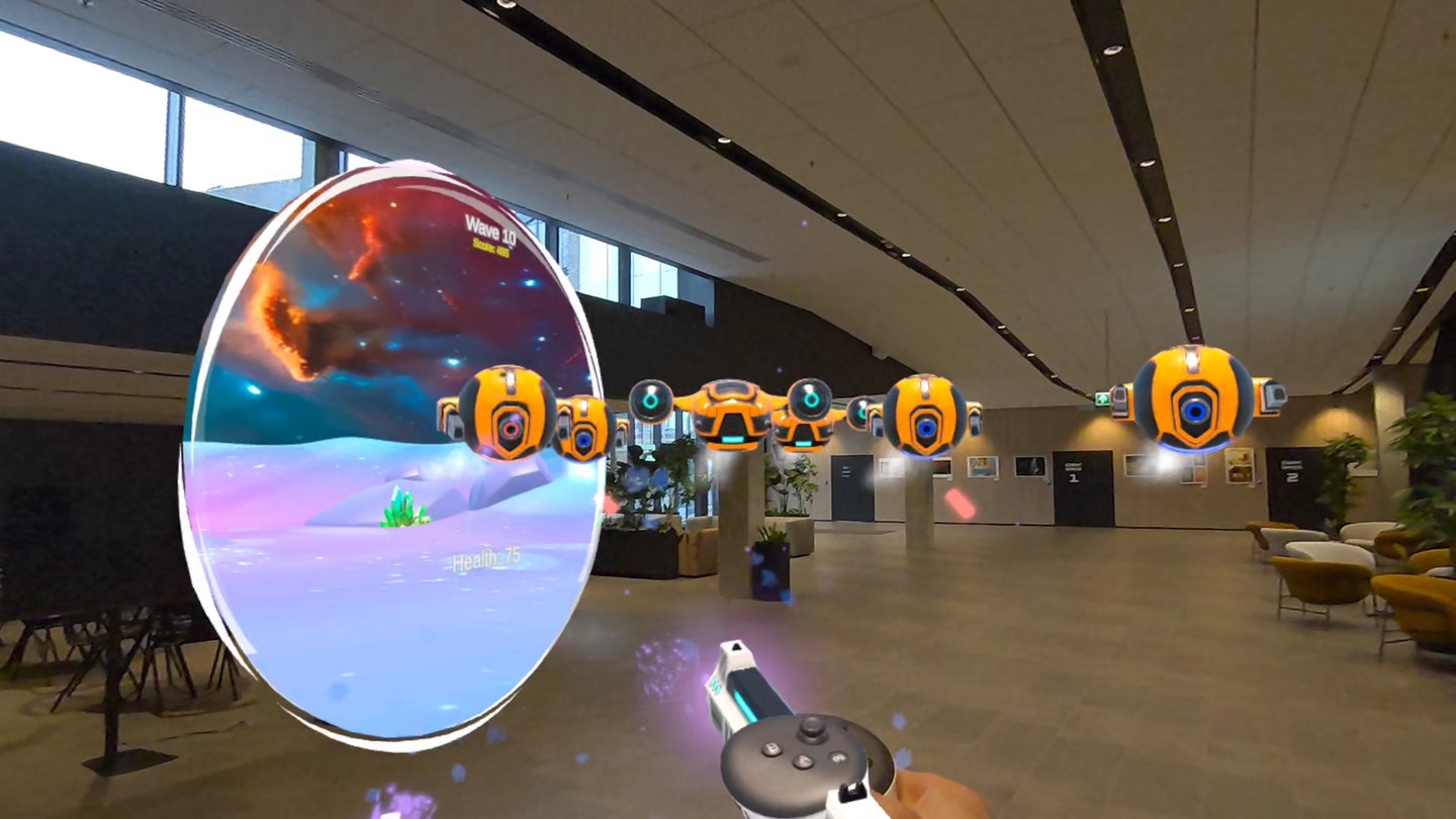 #5. Portal Invaders: Mixed Reality Shooter (Meta) โดย: Mythbox