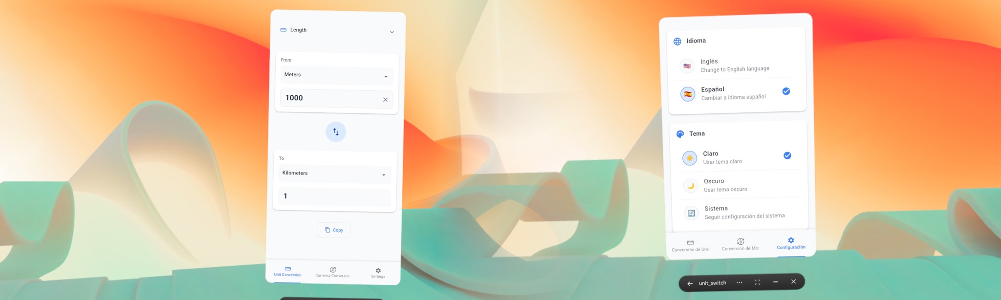 Skärmbilder (6) Unit Switch